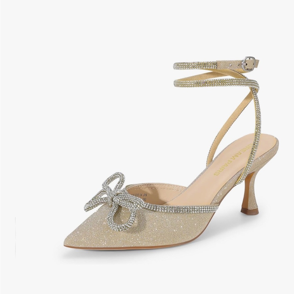 Dream Pairs Glittering Silver Slingback Heels